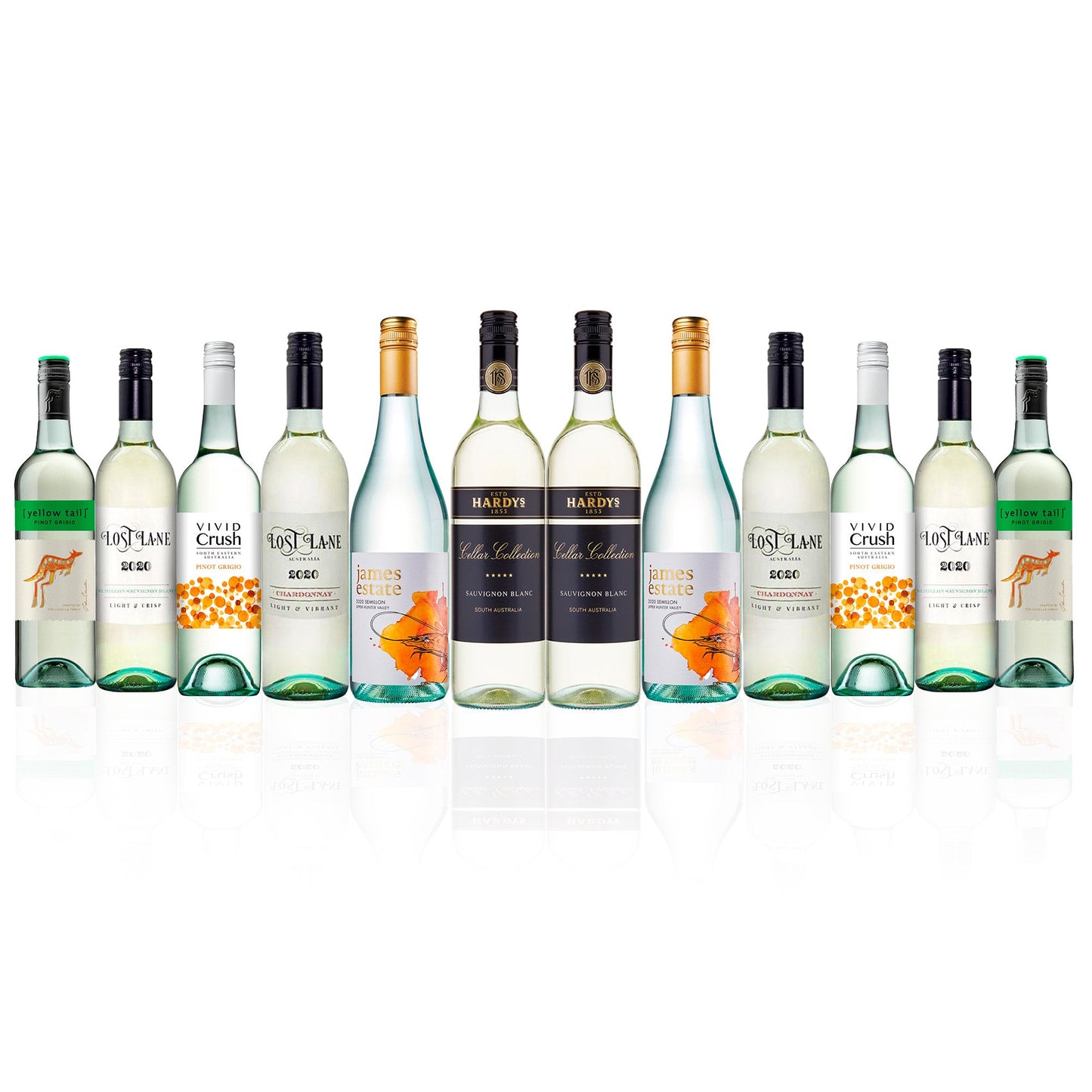 Mixed Aussie White Dozen Feat. Hardy's, James Estate & more (12 Bottles)