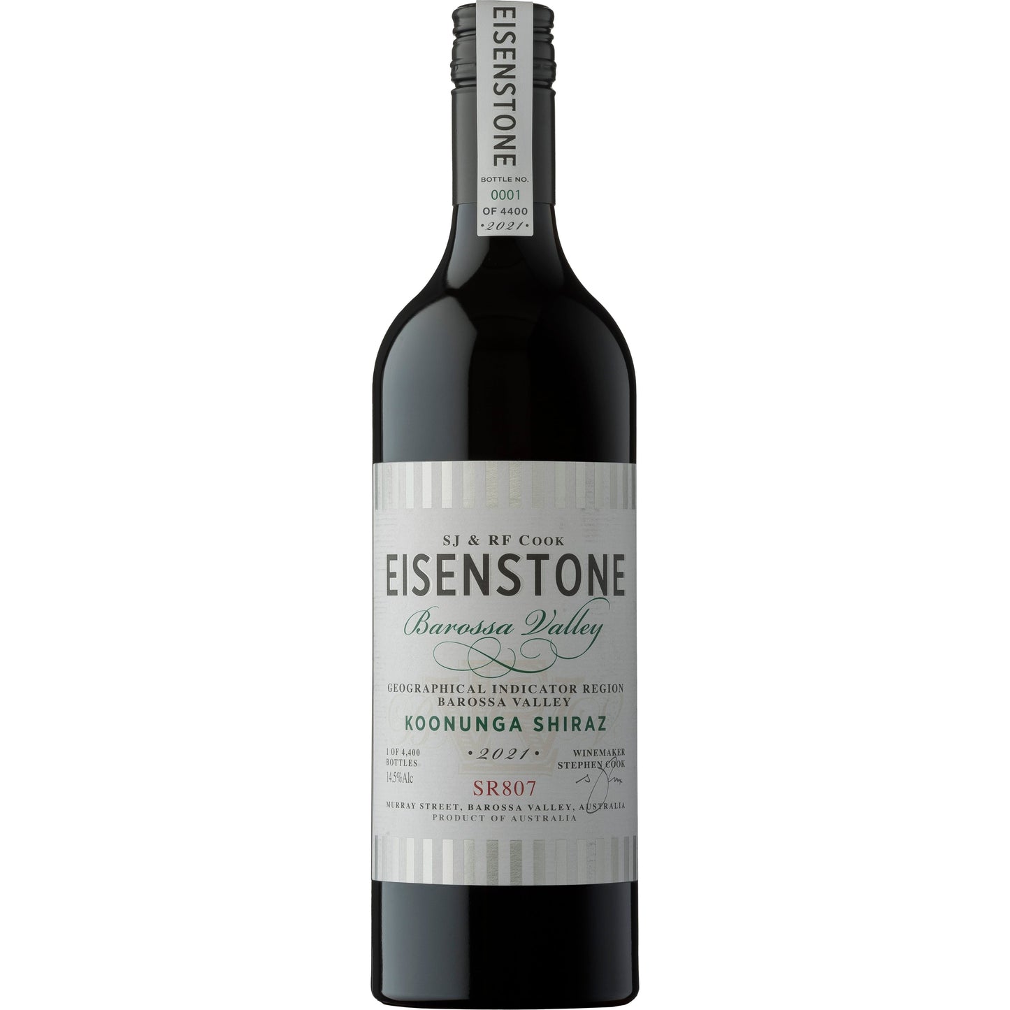 Eisenstone 'Koonunga' Shiraz SR807 2021 (6x750ml)
