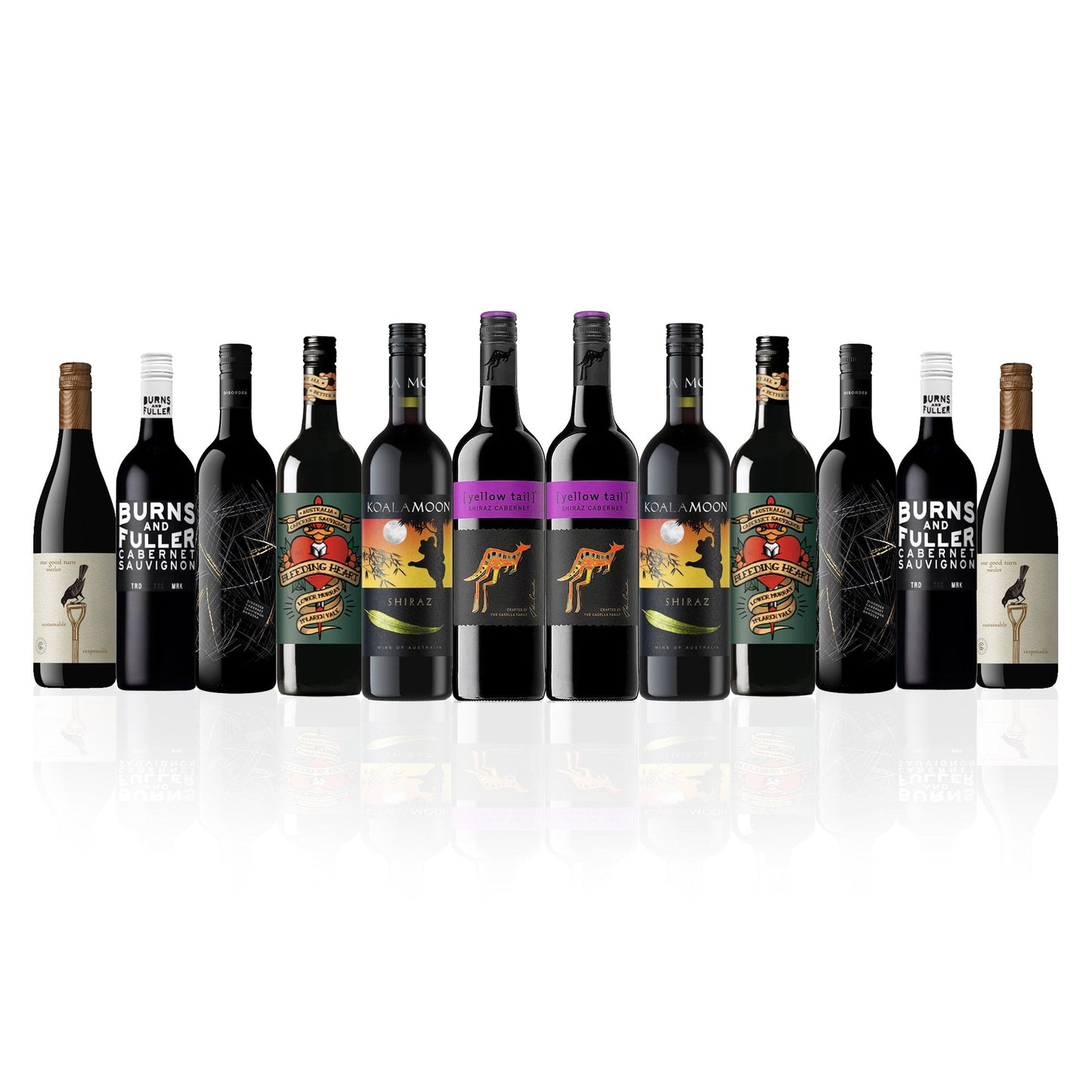 Aussie Mixed Reds featuring Yellowtail Shiraz Cabernet (12 Bottles)