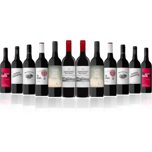 Australian Mixed Red Wine Dozen Featuring Penfolds Rawson's Retreat Cabernet Sauvignon (12 Bottles)