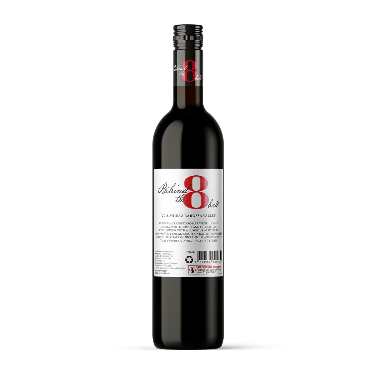 2018 Behind the 8 Ball Shiraz 750ML  (12 Bottles)