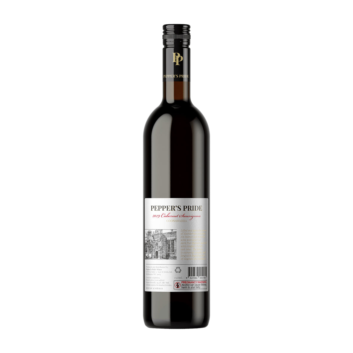 2019 Peppers Pride Cabernet Sauvignon 750ML (12 Bottles)