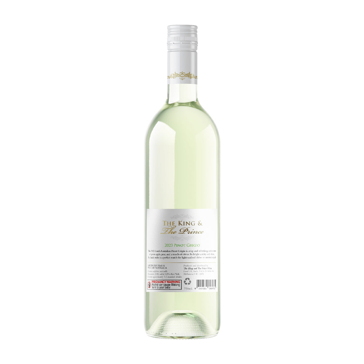 2023 The King and the Prince Pinot Grigio 750ML (12 Bottles)