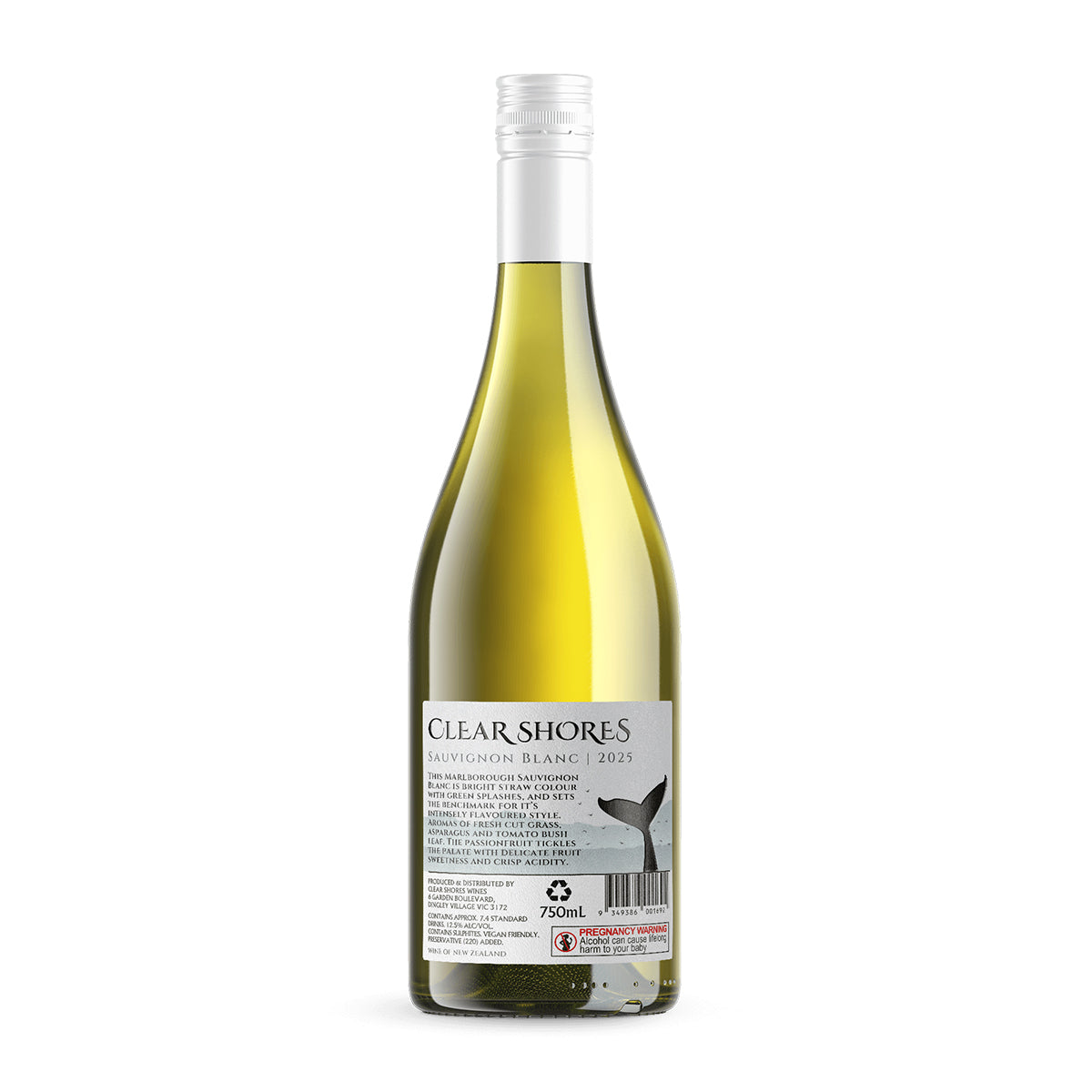 2025 Clear Shores Marlborough Sauvignon Blanc 750ML (12 Bottles)