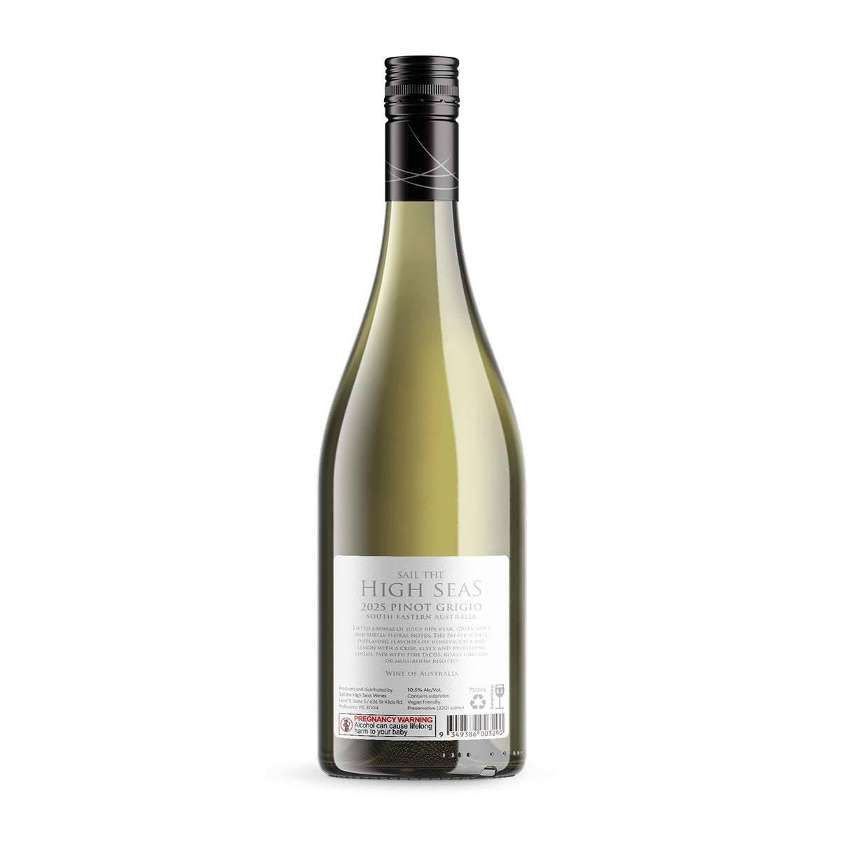 2025 Sail the High Seas Pinot Grigio 750ML (12 Bottles)