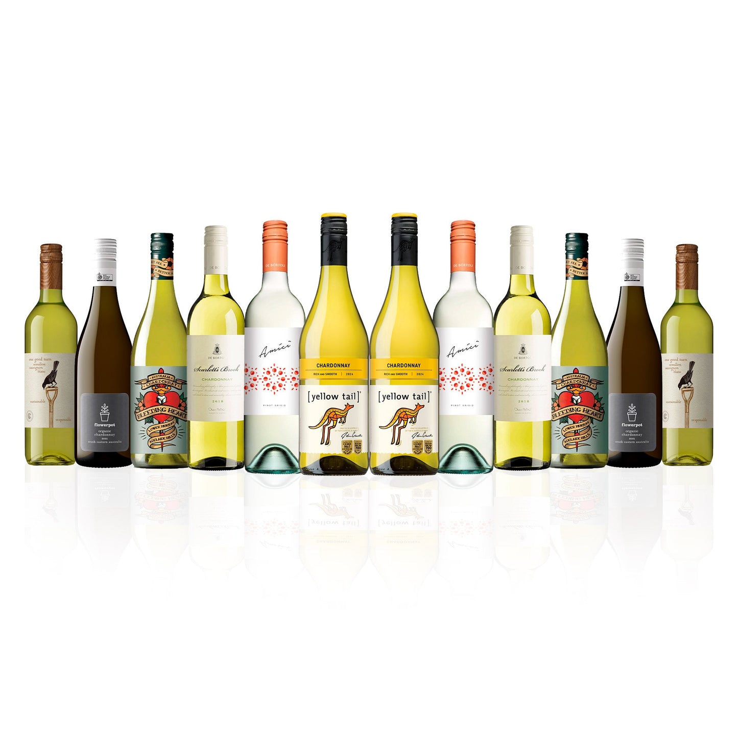 Aussie Mixed Whites featuring Yellowtail Chardonnay (12 Bottles)