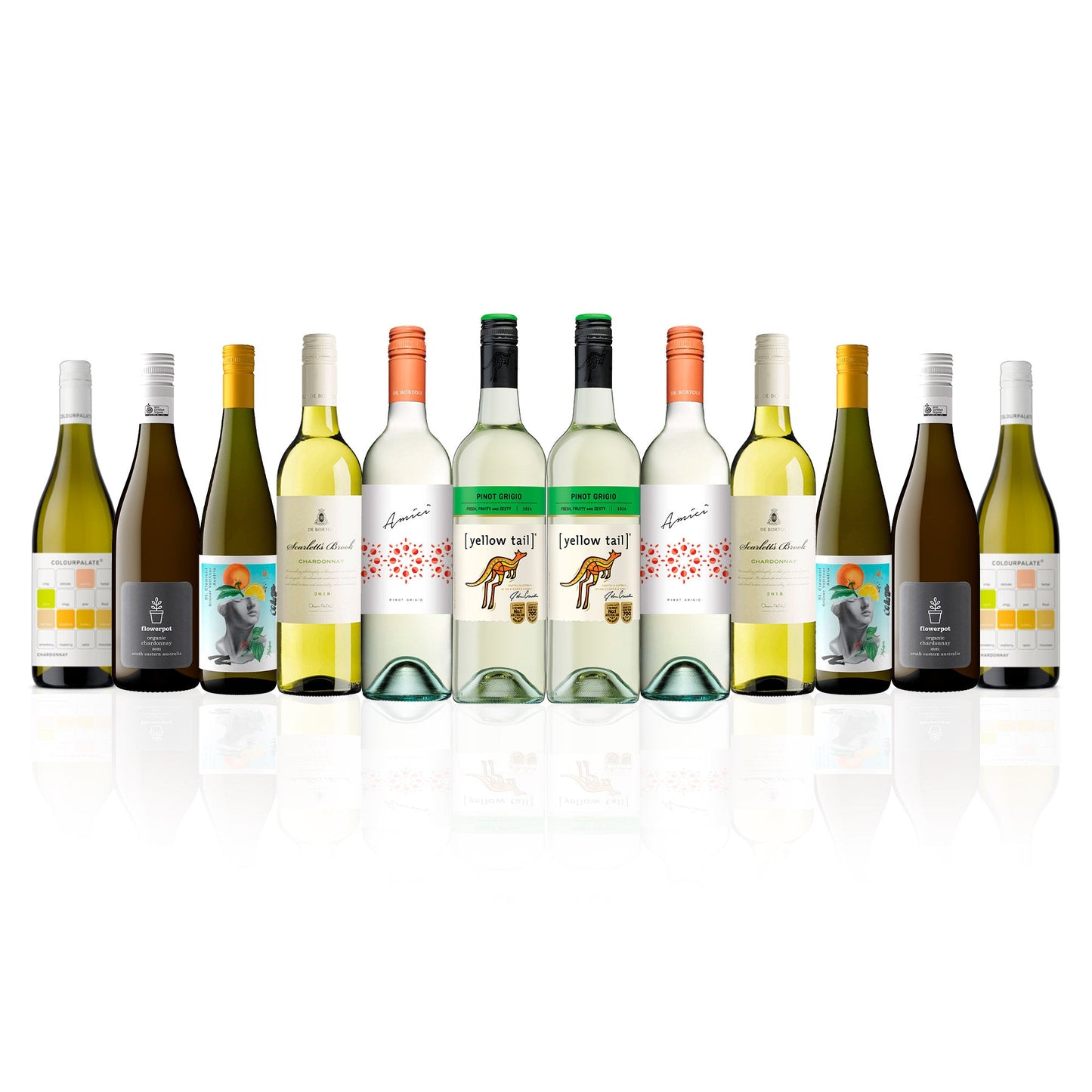 Aussie Mixed Whites featuring Yellowtail Pinot Grigio (12 Bottles)